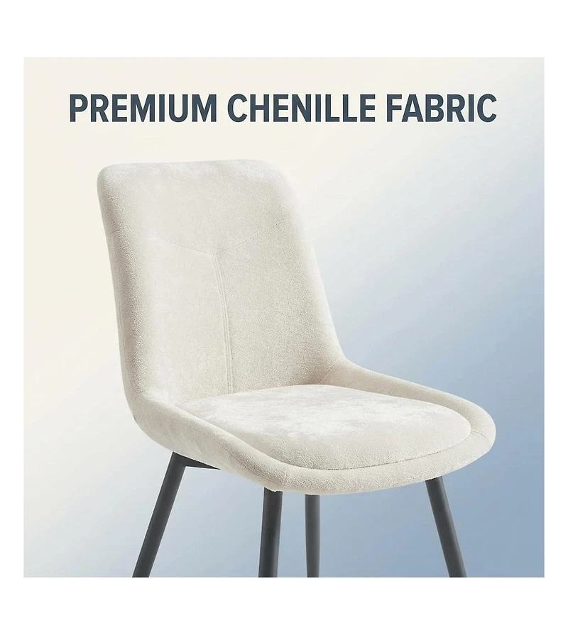 Gaomon Upholstered Dining Chairs Set of 2, Padded Armless Kitchen Side Chairs with Metal Legs, Ergonomic Backrest