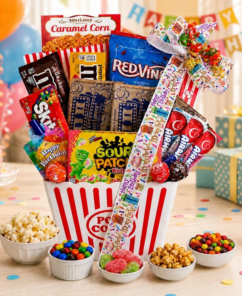 Beyond the Bow Gifts Happy Birthday Movie Night Gift Basket, 10-Pieces