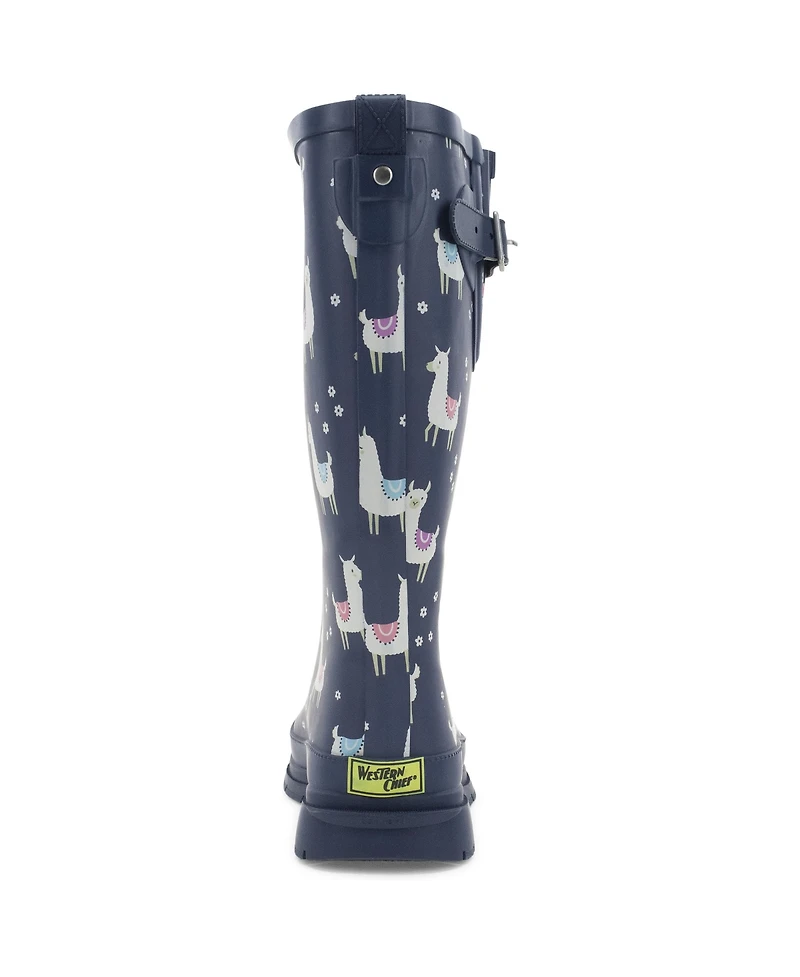 Western Chief Women's Llama-Rama Tall Rain Boot