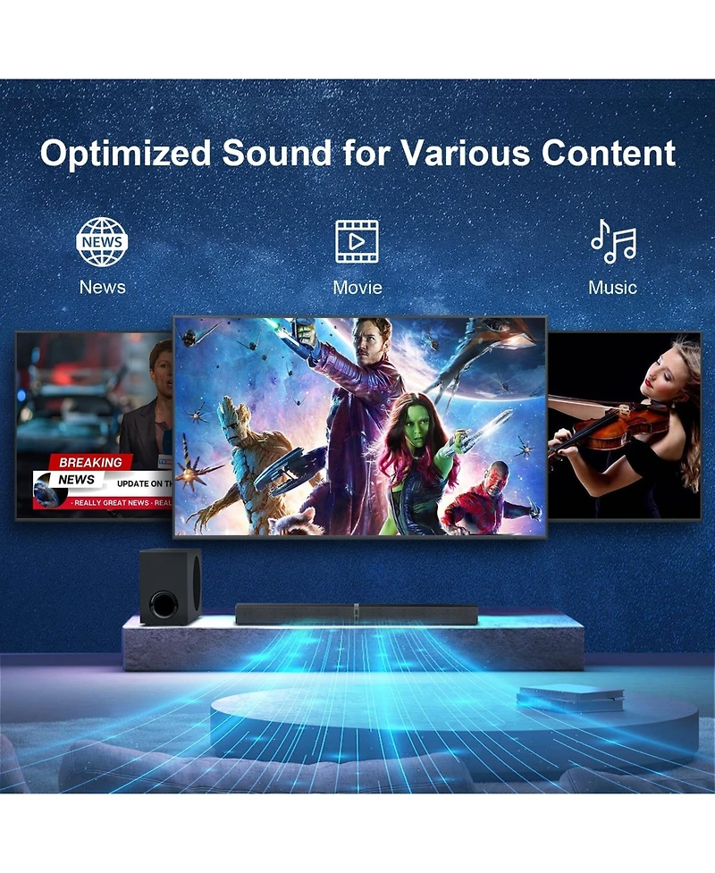 Cowin 120W Bluetooth 5.0 Detachable 2-in-1 Tv Soundbar with Subwoofer