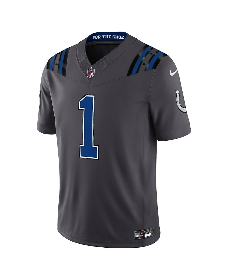 Nike Men's Ahmad Sauce Gardner Anthracite Indianapolis Colts 2026 Rivalries Collection Vapor F.u.s.e Stitched Limited Jersey