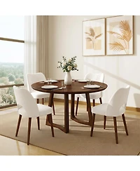 gaomon Upholstered Dining Chairs Set of 4, Hollow Cut Out Back Kitchen Chairs with Solid Wood Legs,350 Lbs Capacity for Dining Room