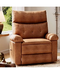 Gaomon Oversized Pu Leather Recliner Chair with Heat and Vibration Massage, 150degree(s) Reclining Swivel Lounge Armchair for Living Room Bedroom