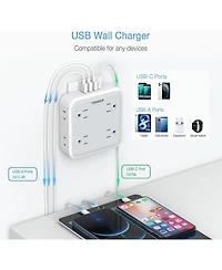 Tessan Wall Outlet Extender with 8 Ac Outlets and 4 Usb Ports