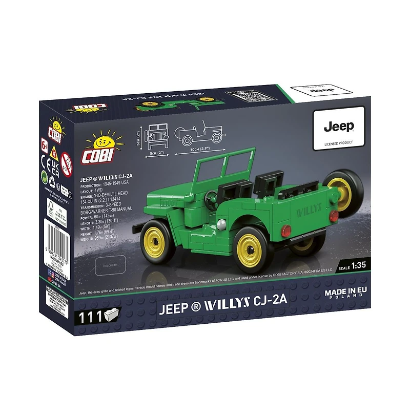 Cobi Jeep Willys Cj-2A 111-Piece Building Set, Ages 6+