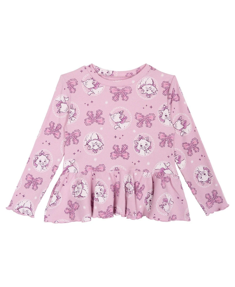The Aristocats Toddler Girls Marie Ribbed Long Sleeve Tee and Pants Set