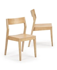 Plank+Beam 7 inch Classic Solid Wood Dining Table Set with Bench and 4 chairs