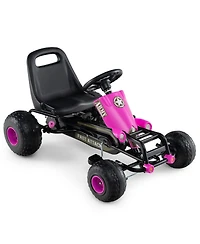 Sugift Pedal Go Kart with Adjustable Seat and Metal Frame, 77 lb. Capacity, Ages 3+