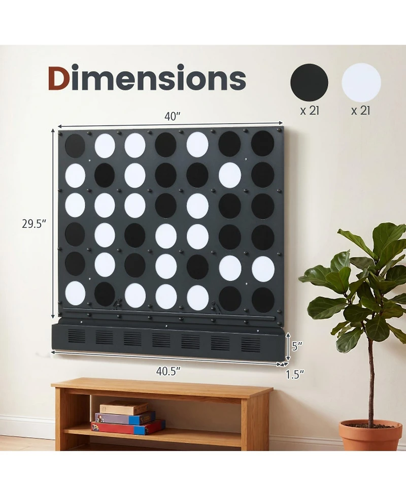 Sugift Wall-Mounted Jumbo 4-in-a-Row Board Game, Ages 6+