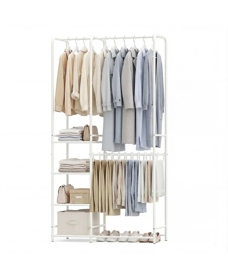 Hongge Portable Closet Organizer with Ten Removable Pants Hangers