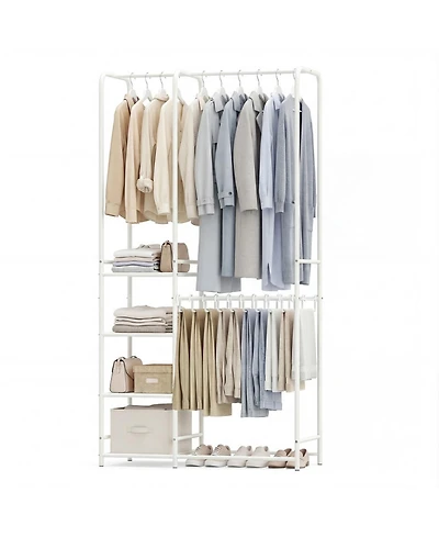 Hongge Portable Closet Organizer with Ten Removable Pants Hangers