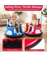 Hongge 12V Kids' Ride-On Bumper Car with 360-Degree Spin and Remote Control, Ages 18 Months+