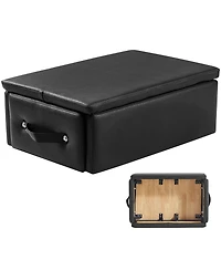 Hongge Pilates Reformer Sitting Box 25 x 17 x 9 in Multi-Layer Wood with Pu Leather Supporting 350 lbs
