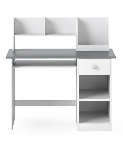 Sugift Kids Study Desk Writing Table with Hutch Drawer Shelves Keyboard Tray 35.5 x 18 x 35.5inch