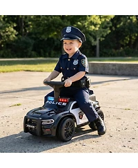 Hongge Toddler Police Sliding Car with Steering Wheel and Storage, Ages 18 Months+