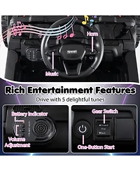 Hongge 12V Kids Ride-On Tractor with Detachable Trailer Parent Remote and Led Lights