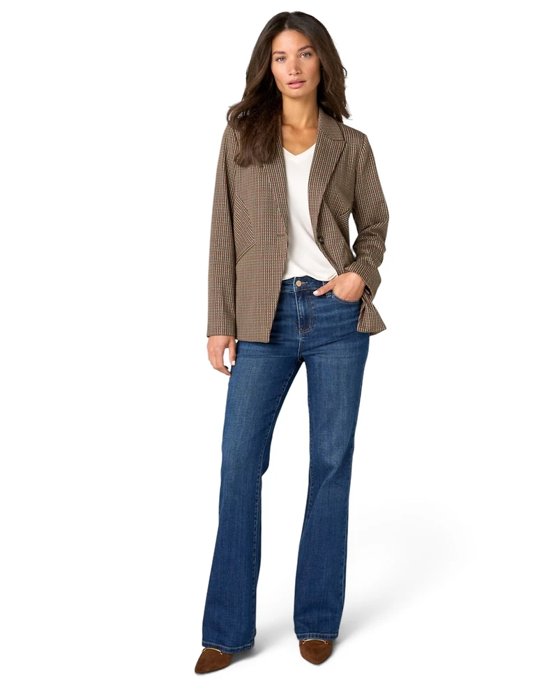 Liverpool Los Angeles Women's Houndstooth Fitted Stretch Blazer