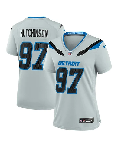 Nike Women's Aidan Hutchinson Silver Detroit Lions 2026 Rivalries Collection Game Jersey