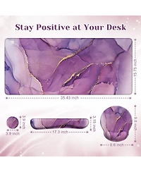 Lofree Extended Desk Blotter Set With Wrist Support And Coaster For Office Gaming Workspace