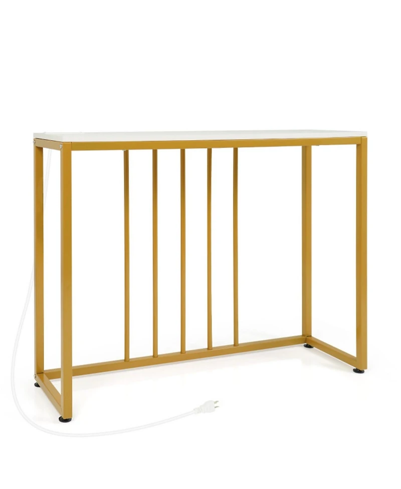 Gouun 39 Inch Console Table with Built-in Charging Station