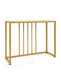 Gouun 39 Inch Console Table with Built-in Charging Station