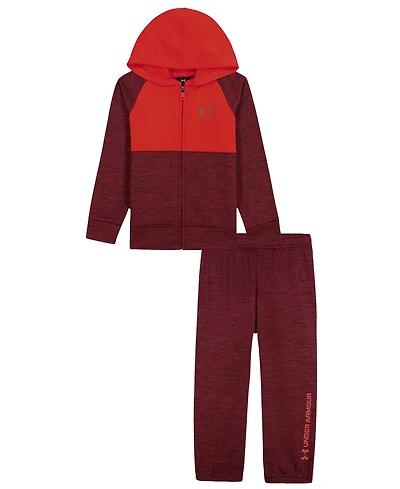 Under Armour Boys' 2T-20 Color Block Zip-Up Hoodie and Joggers, 2-Piece Set