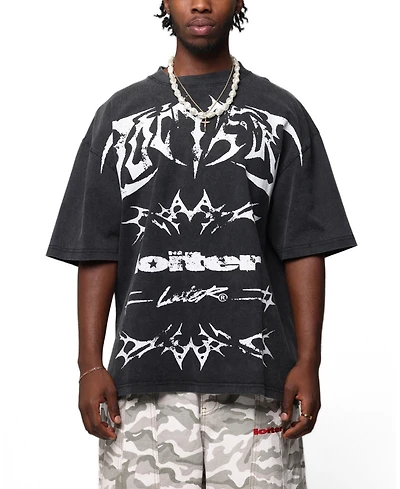 Loiter Men's Metal Stacked Vintage Graphic Oversized Dropped-Shoulder T-Shirt