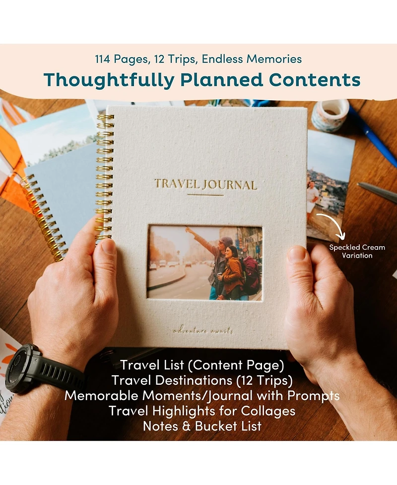Danrong Personalized Ring Bound Travel Journal With Prompts For Memories