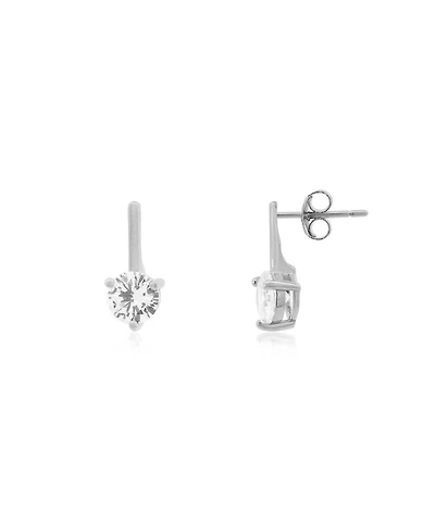 The Lovery Cz Round Drop Earrings Sterling Silver