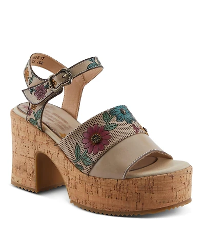 L'Artiste Women's Halena Platform with Rubber Sole Sandals