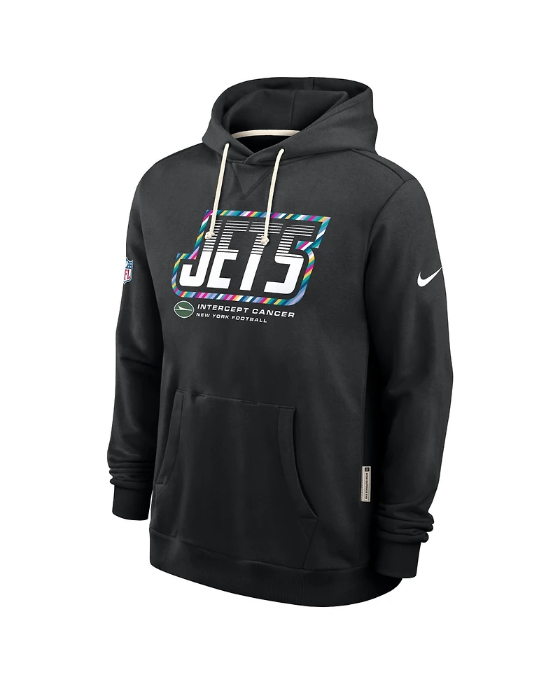 Nike Men's Black New York Jets 2026 Nfl Cruical Catch Sideline Dri-Fit Pullover Hoodie