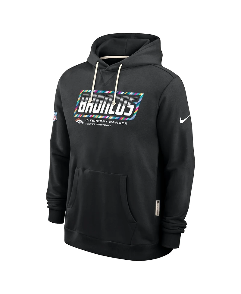 Nike Men's Black Denver Broncos 2026 Nfl Cruical Catch Sideline Dri-Fit Pullover Hoodie