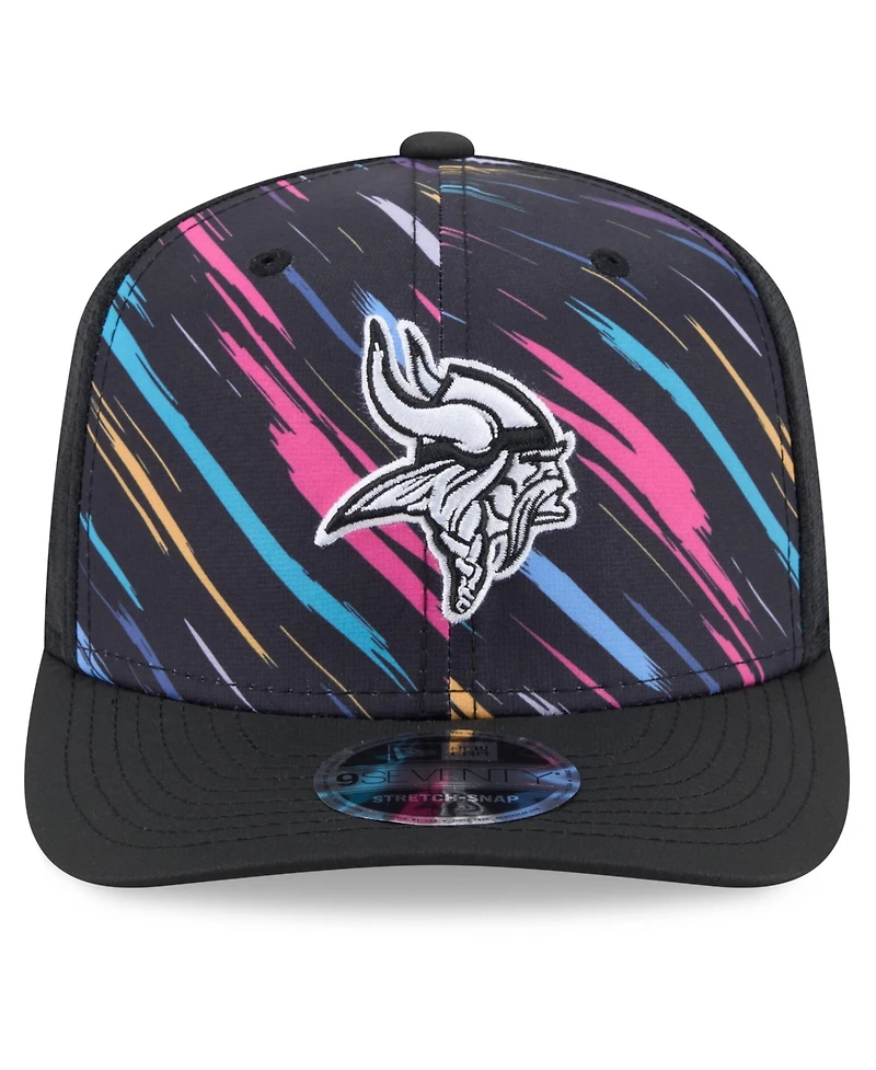 New Era Men's Black Minnesota Vikings 2026 Nfl Cruical Catch 9SEVENTY Adjustable Trucker Hat