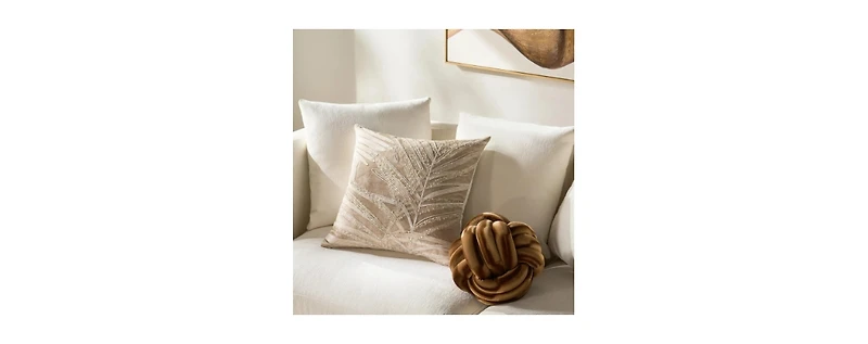 Z Gallerie Frond Embroidered Bead Pillow 20"