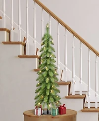 Puleo International 3' Pre-Lit Alpine Pencil Christmas Tree