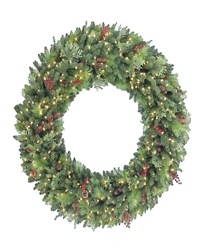 Puleo International 60" Pre-Lit Rocky Mountain Spruce Wreath