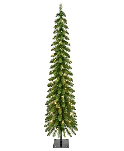 Puleo International 5' Pre-Lit Alpine Pencil Christmas Tree