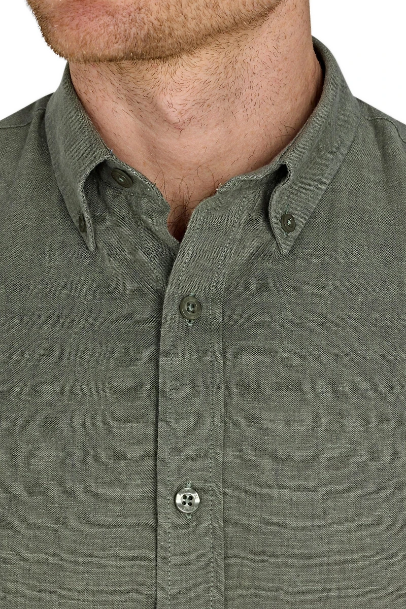 Raging Bull Men's Classic Long-Sleeve Linen-Blend Shirt