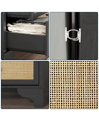 Gaomon Boho Rattan Bedroom Set
