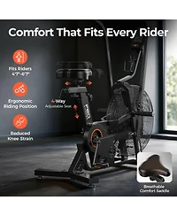 Fed Fitness Pro Air Bike, Patented Dual Drive Air Resistance Exercise Bike, Bluetooth Smart Connect Full Body Fan Bike for Home and Garage Gym
