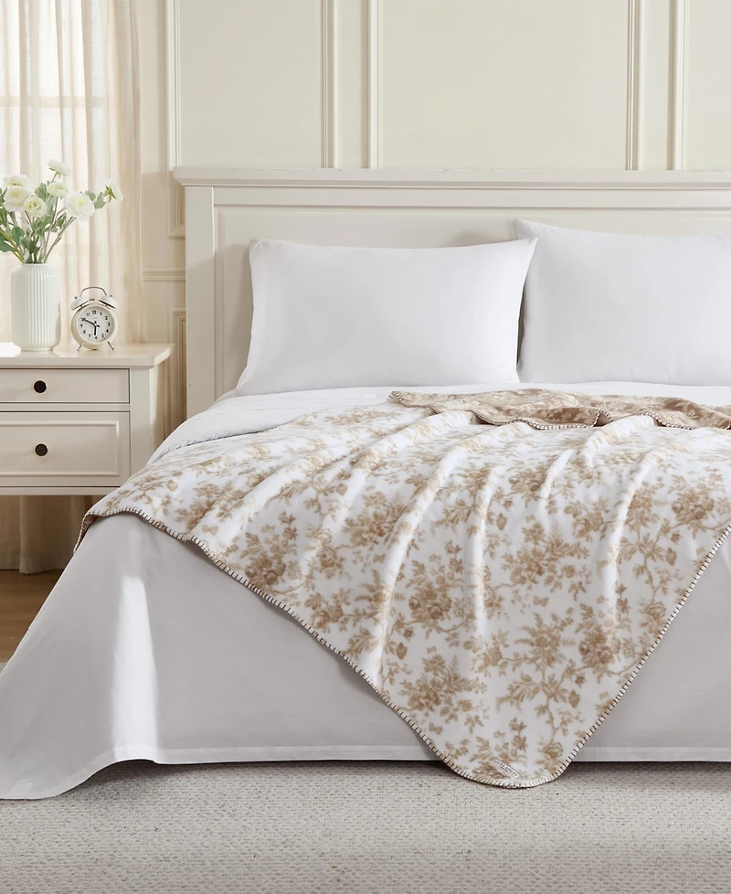 Laura Ashley Walled Garden Reversible Throw, 70" x 50"