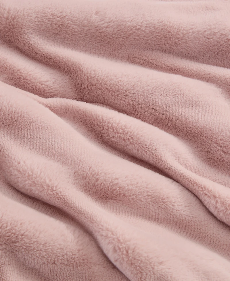 Laura Ashley Cloud Solid Faux Fur 2-Piece Comforter Set, Twin