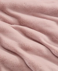 Laura Ashley Cloud Solid Faux Fur 2-Piece Comforter Set, Twin