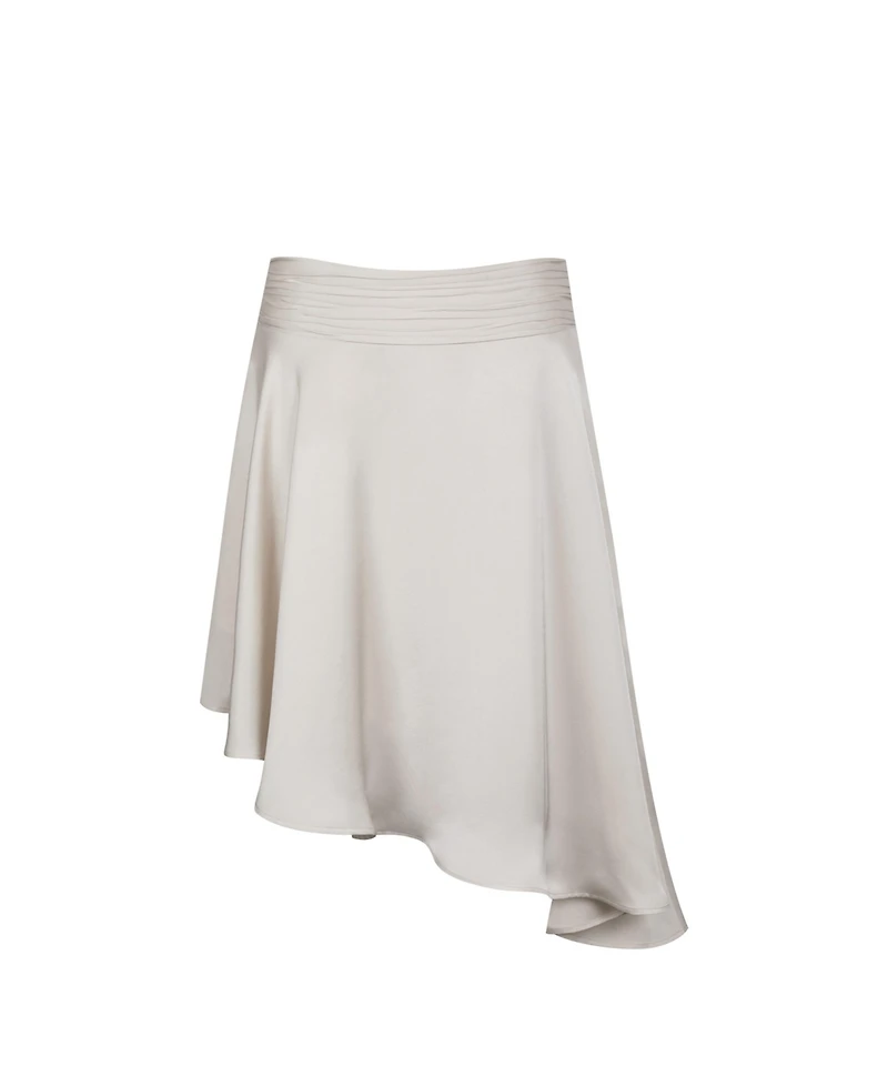 Miss Circle Women's Galina Midi Asymmetrical Satin Skirt