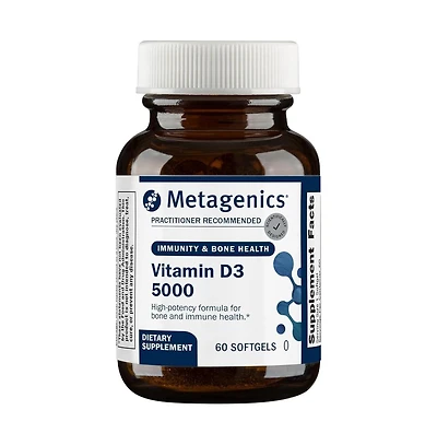 Metagenics Vitamin D3 5000 Iu Supplement - High Potency Softgels for Immune, Bone and Heart Health - 125 mcg Cholecalciferol in Coconut Oil