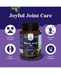 Nature's Craft Black Seed Oil Capsules Cold Pressed Nigella Sativa Black Cumin Seed Oil with Omega 3 6 and 9 and Thymoquinone 60 Count