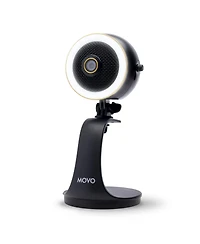 Movo WebMic Hd Pro All-in-One Webcam with Mic and Ring Light in Silver- 1080p Hd Camera, Pro Cardioid Condenser Microphone, Led Ring Light
