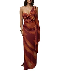 Jluxlabel Women's Gallery Night One-Shoulder Asymmetric Drape Maxi Dress