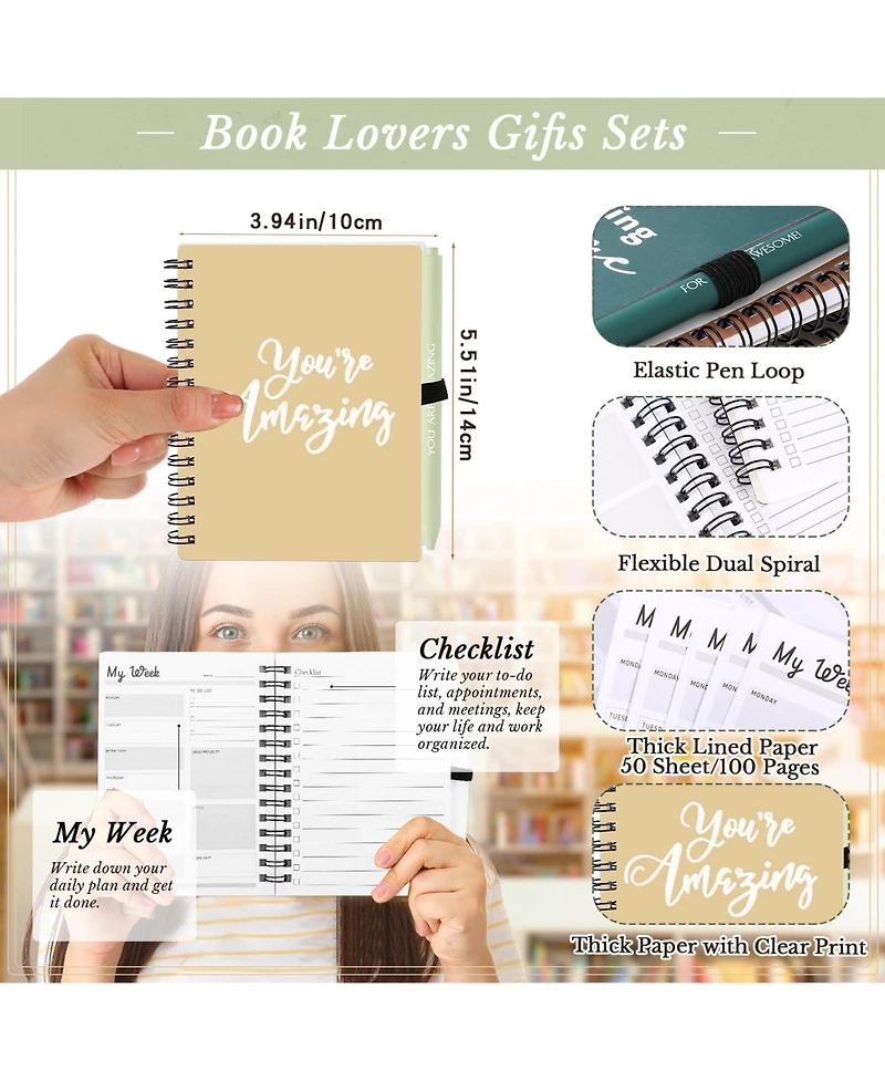 Danrong Bulk A6 Notebook And Pen Set Inspirational Appreciation Gifts For Staff Coworkers Teachers