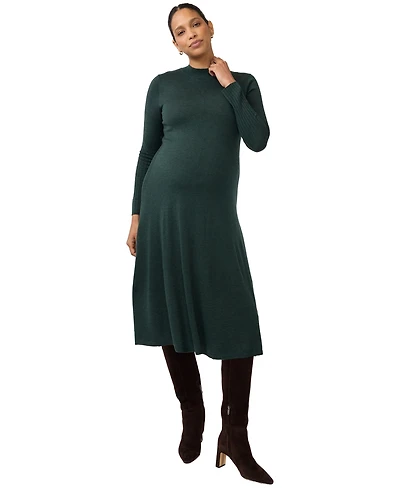Ingrid + Isabel Women's Long Sleeve Fit-and-Flare Sweater Midi Dress